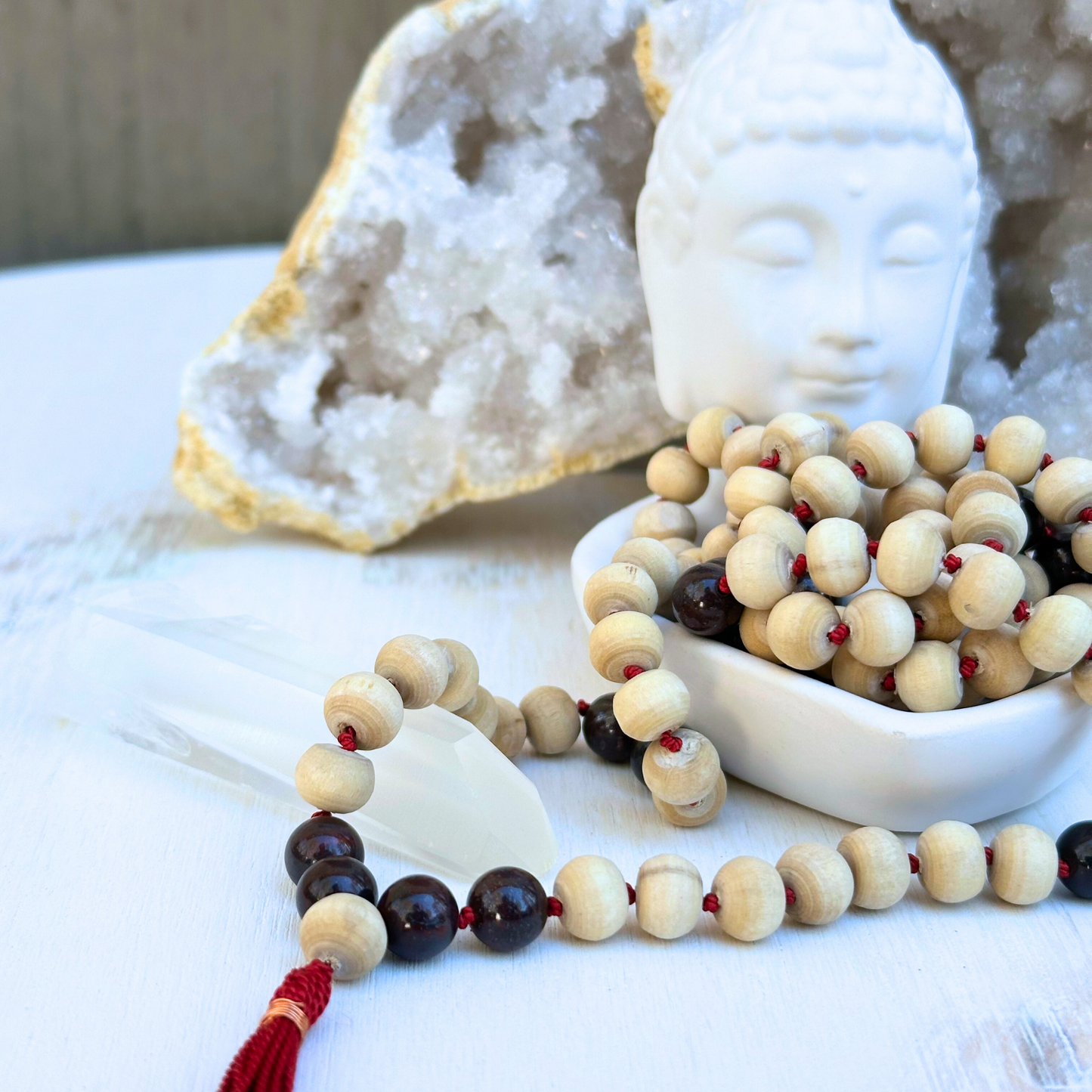 Dark Red Brecciated Jasper & Tulasi Mala