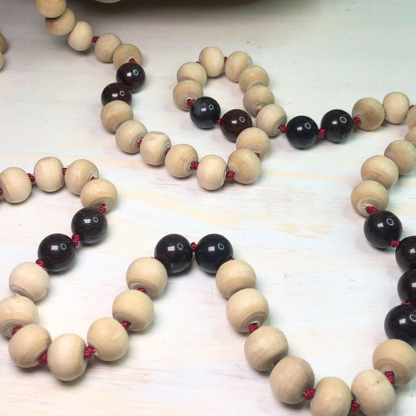 Dark Red Brecciated Jasper & Tulasi Mala